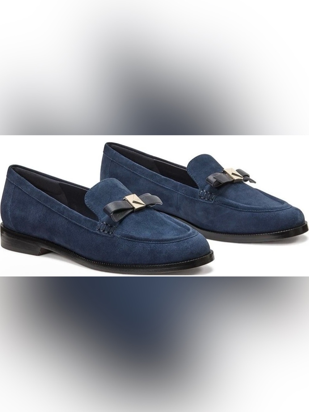 kate spade new york Deco Bow Suede Loafers Captin Navy Woman's Size 11